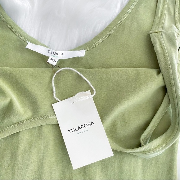 Tularosa Green The Willa Tank Dress Palm Green Shirt Midi Dress Slit NEW XS NWT - Picture 11 of 16